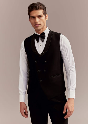 Black Tuxedo For Men With Modern Geometric Beadwork