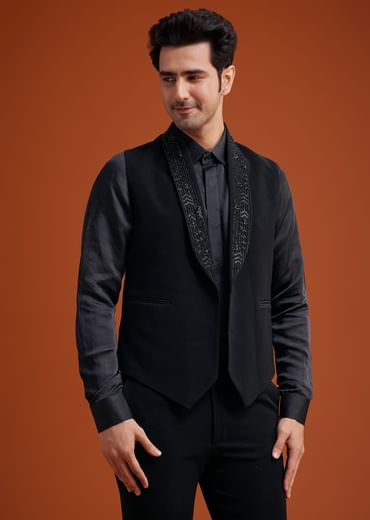 Black Tuxedo With Embroidery