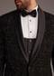 Black Tuxedo With Embellished Jacket And Satin Lapel