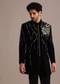 Black Zardozi Embroidered Indo Western Set in Velvet