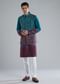 Blue And Purple Kurta Jacket Set With Zari And Mirror Work