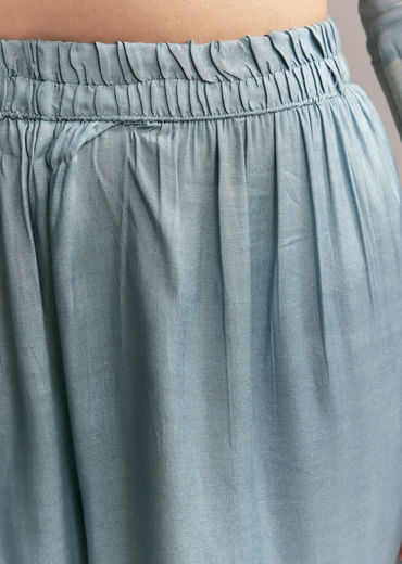 Blue Banarasi Kurta Set