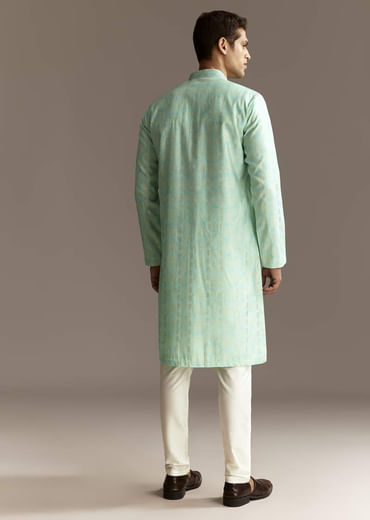 Blue Chanderi Kurta Set