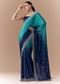 Blue Dual Shaded Embellished Saree with Blouse Fabric