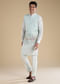 Blue Jacket Kurta Set with Resham Work