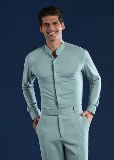 Blue Mens Cutdana Work Jacket Kurta and Pant Set