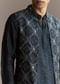 Blue Mirror Work Jacket Set