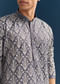 Blue Silk Kurta Set For Men With Thread Embroidery