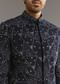 Blue Suiting Indo Western Set With Beaded Work