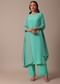 Blue Chiffon Pant Set With Sequin Work Kurta