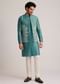 Blue Embroidered Jacket Kurta Set