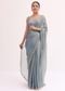 Blue Embroidered Saree With Unstitched Blouse