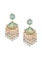 Blue Enameled Danglers With Pink Bead Drops And Kundan