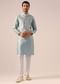 Blue Fusion Jacket Kurta Set with Cutwork