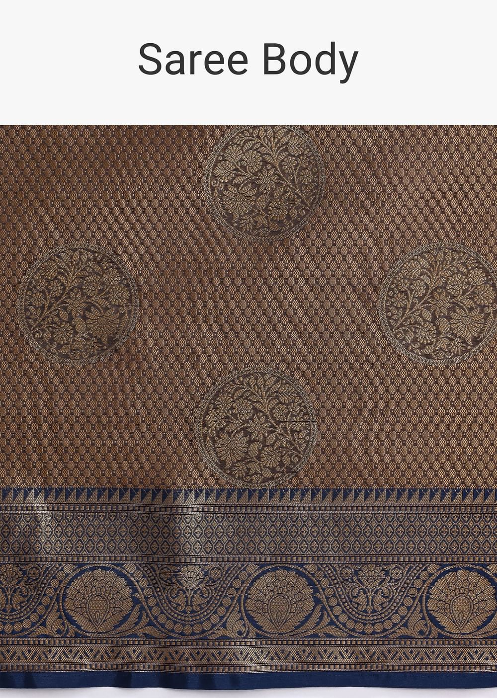 Blue Handloom Silk Saree With Woven Zari