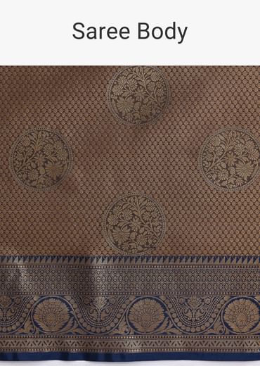 Blue Handloom Silk Saree With Woven Zari