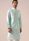 Blue Jacket And Kurta Set with Tie Dye And Mirror Work