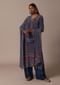 Blue Printed Palazzo Set With Stone Embellished Kurta