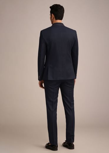 Blue Terry Rayon Tuxedo Set