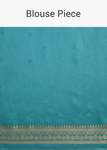 Blue Tissue Silk Saree With Chanderi Zari Weaving