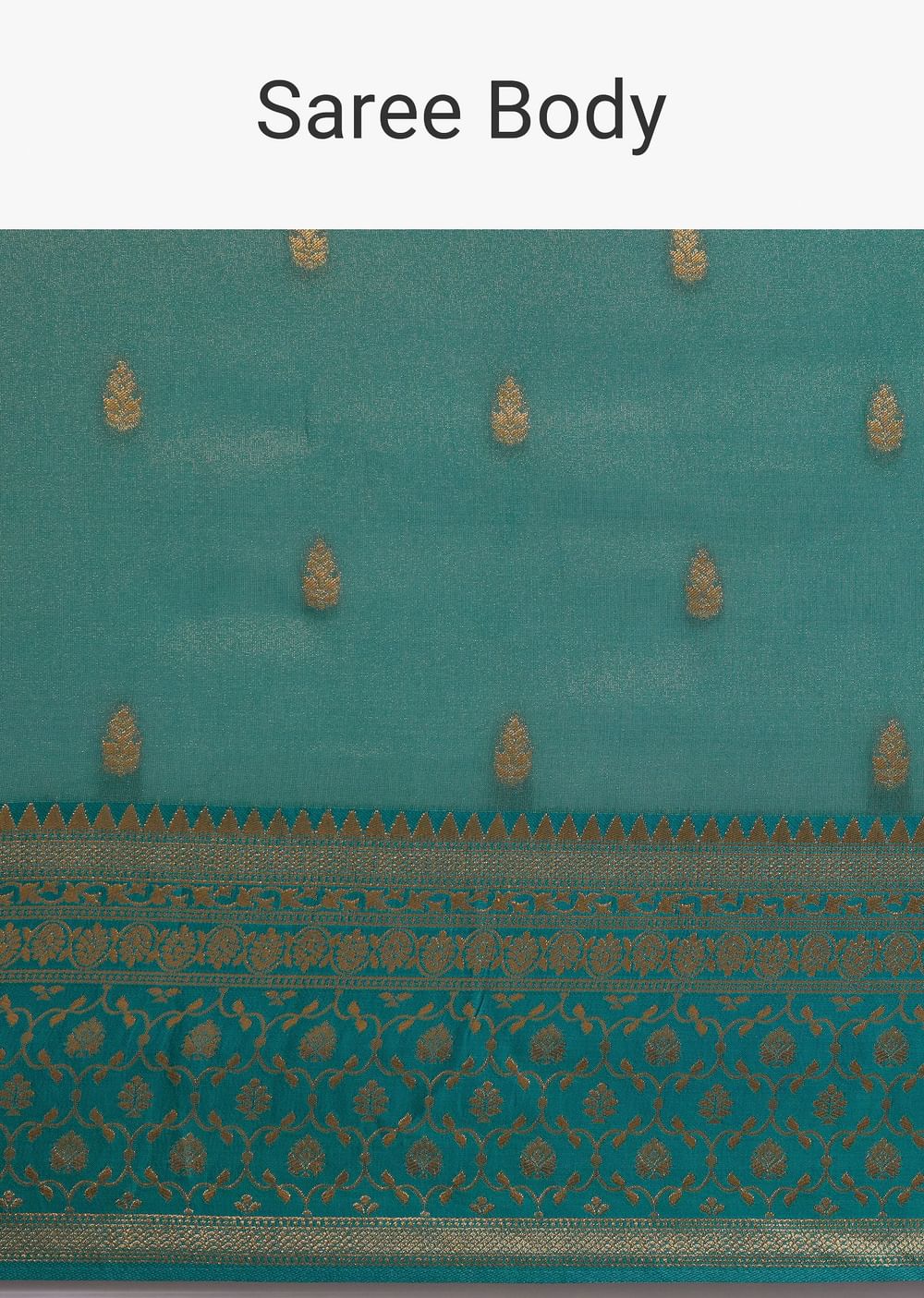 Blue Tissue Silk Saree With Chanderi Zari Weaving
