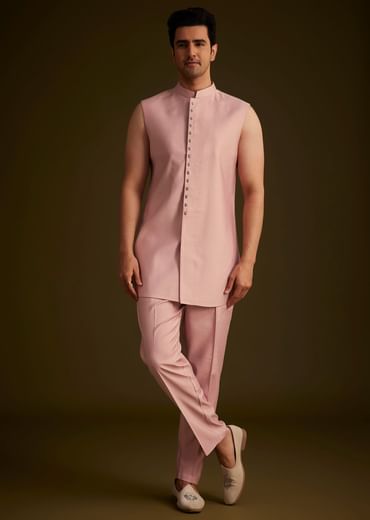 Blush Pink Embroidered Indo Western Set