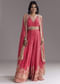 Bright Red Printed Cape Set