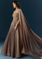 Brown Imported Net Bridal Gown With Heavy Embroidery