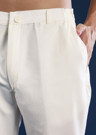 Brown Kantha Work Printed Mens Kurta and Pant Set