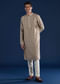 Brown Mens Silk Kurta Set