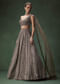 Brown One Shoulder Bridal Lehenga Set With All Over Sequins