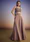 Brown Organza Palazzo Set With Cutdana And Sequins Dupatta