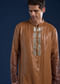 Brown Sequin Work Mens Kurta and Pant Set