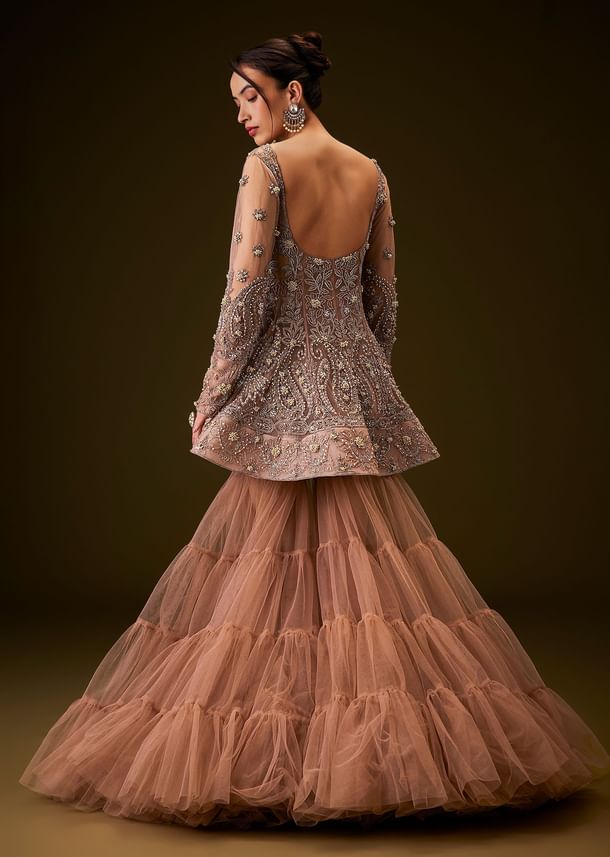 Brown Hand Embroidered Sharara Set Brown Hand Embroidered Sharara Set