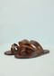 Dark Brown Strappy Slides For Men In Leather With Buttons