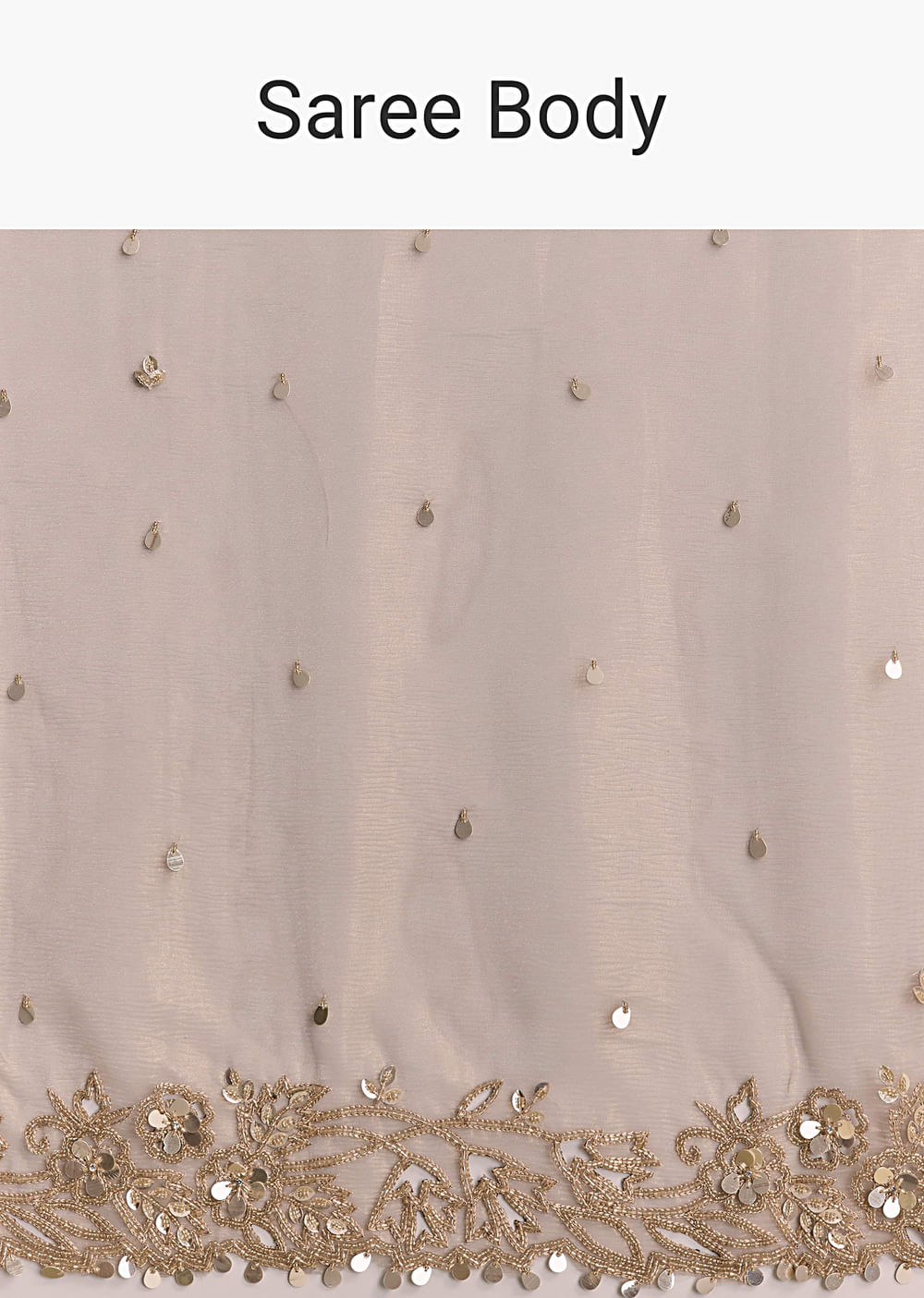 Brown Tissue Embroidered Saree With Resham And Sequin Work
