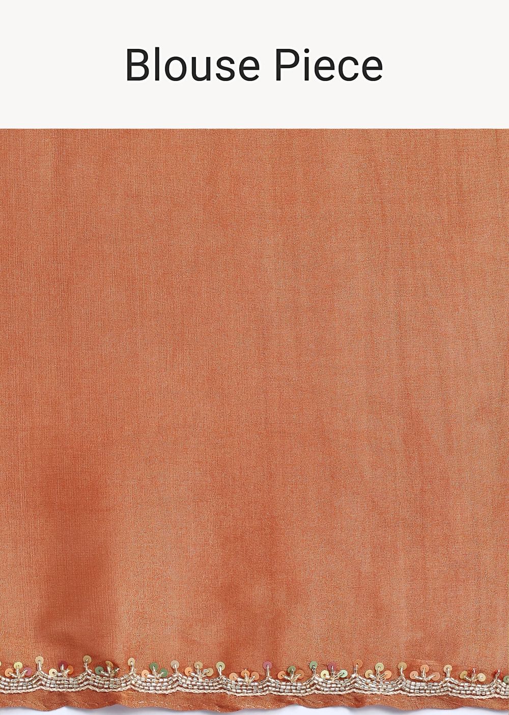 Brown Tissue Silk Printed Saree With Cutdana Embroidered Border And Unstitched Blouse