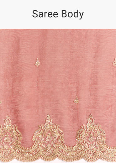 Brownish Mauve Crush Tissue Saree With Heavy Border And Blouse