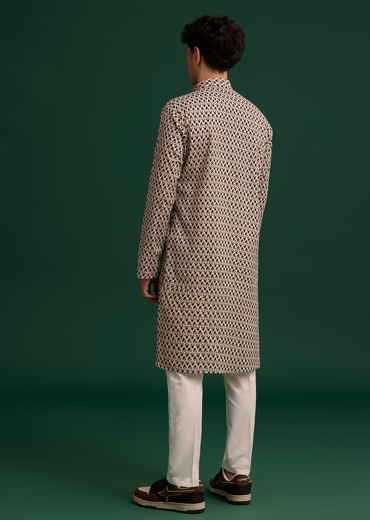 Black Jaipuri Cotton Block Printed Kurta Set