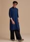 Blue Cotton Printed Kurta Set