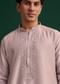 Lilac Silk Hand Embroidered Kurta Set