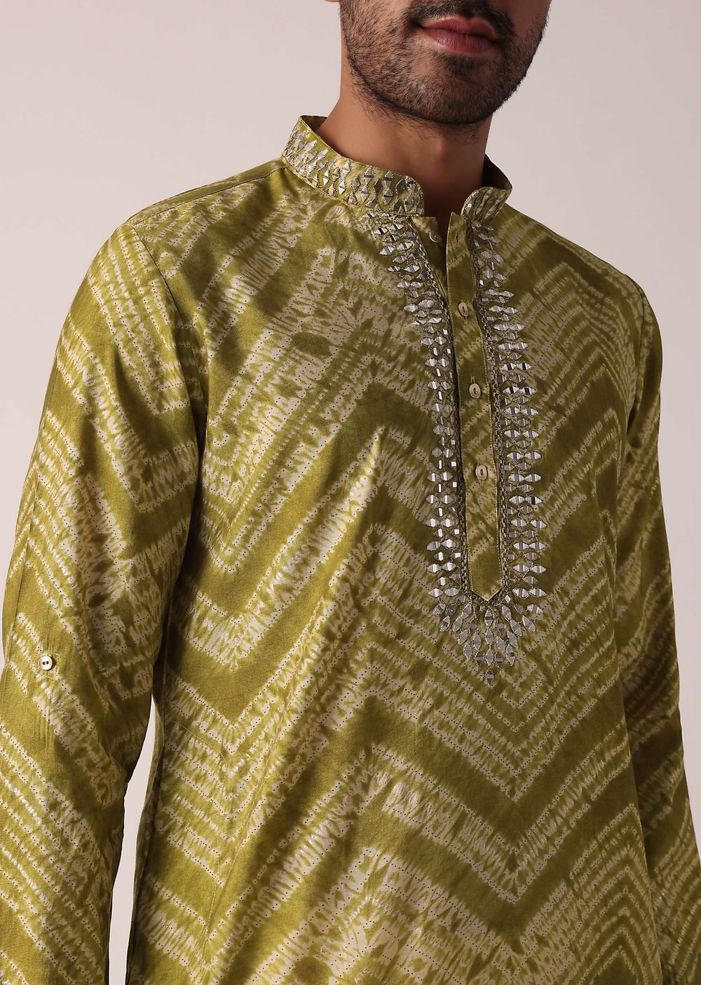 Captivating Green Cotton Kurta For Men