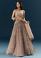 Champagne Gold Organza Bridesmaid Lehenga With Heavy Embroidery