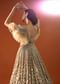 Champagne Gold Angelic Gown In Net With Ruffle Sleeves And Mirror Work - NOOR 2022