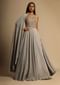 Champagne Gown With Embellished Sweetheart Cut Bodice And Spaghetti Straps Online - Kalki Fashion