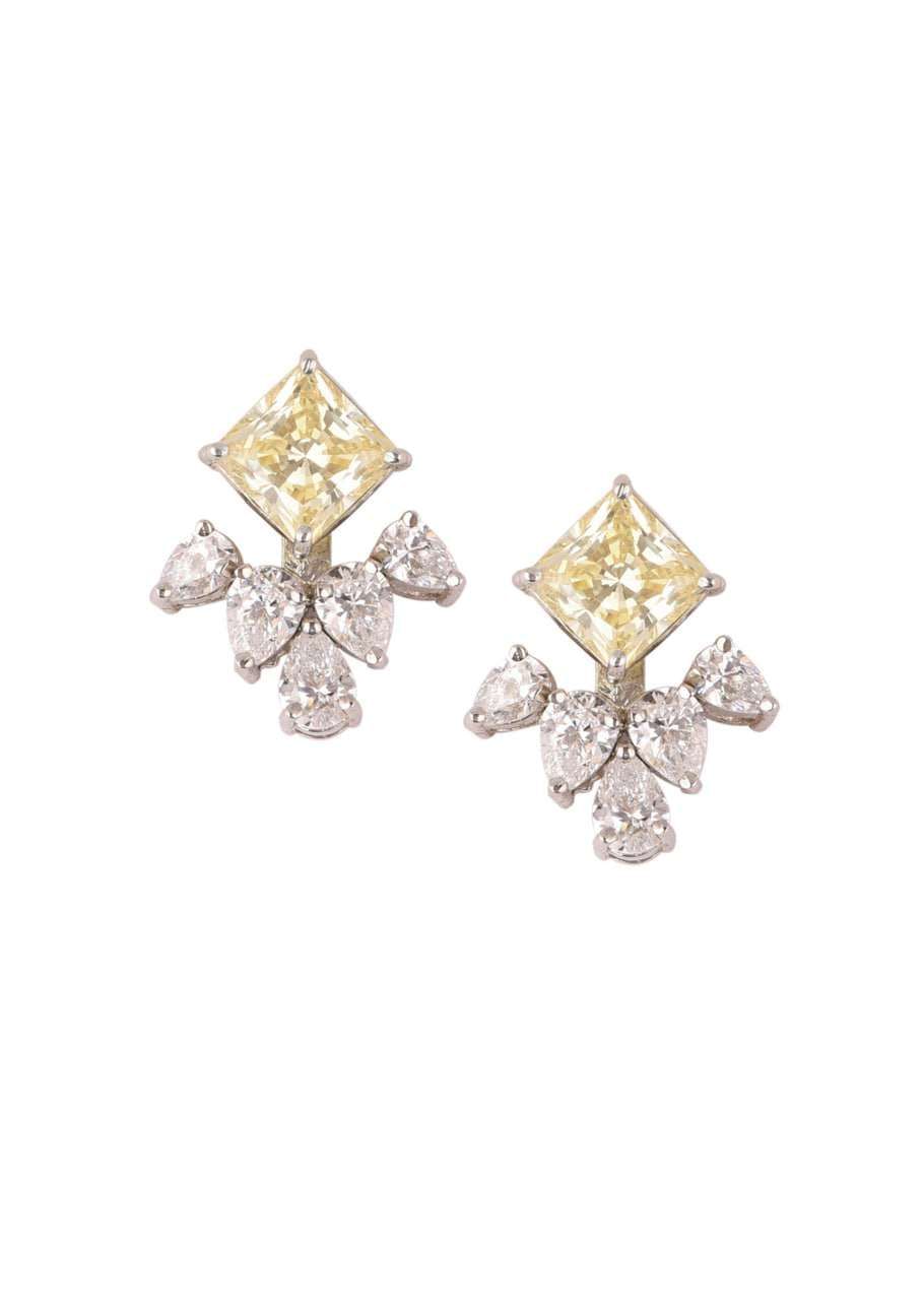 Changeable Swarovski Stud Diamond Earrings In 92.5 Sterling Silver