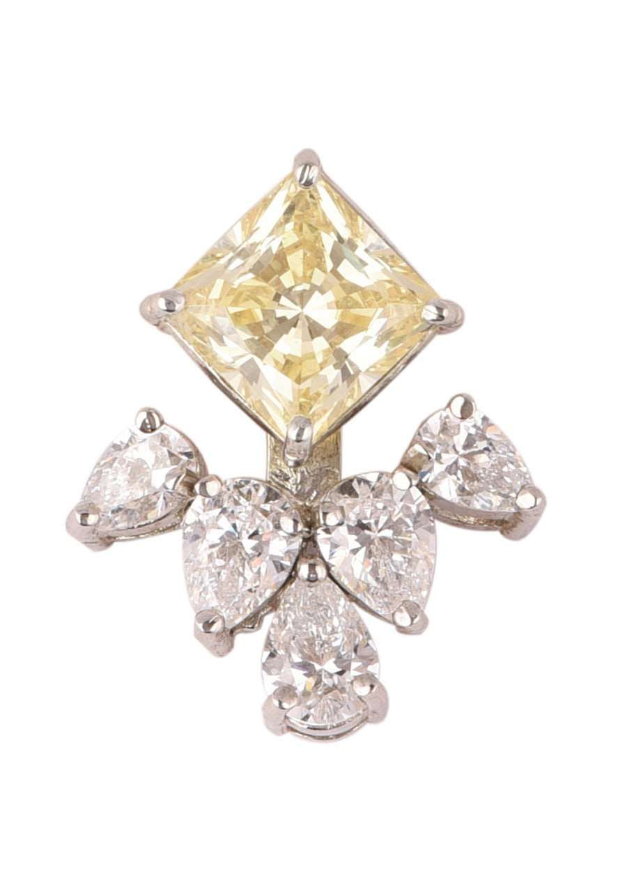 Changeable Swarovski Stud Diamond Earrings In 92.5 Sterling Silver