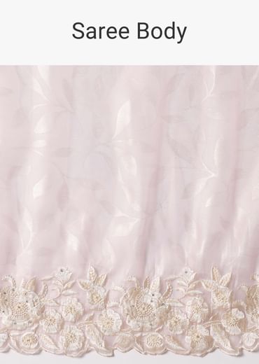 Chic Pink Saree With Resham Thread Work Border