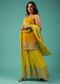 Chrome Yellow Sharara Suit In Chinon With Embroidery