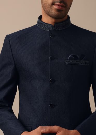 Classic Blue Bandhgala Jodhpuri Suit
